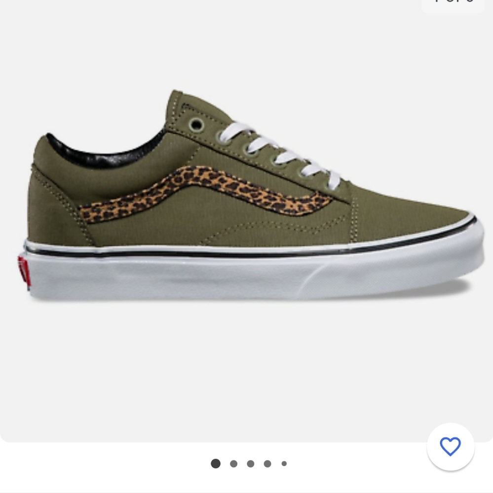 💚 Vans Army Green w/Leopard 💚